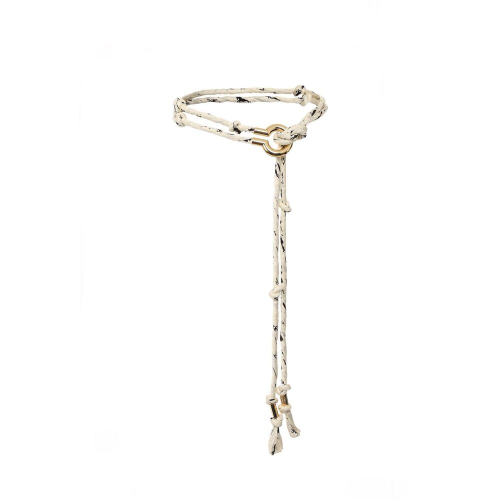 Chloe Braided Rope Belt in Dusty White One Size